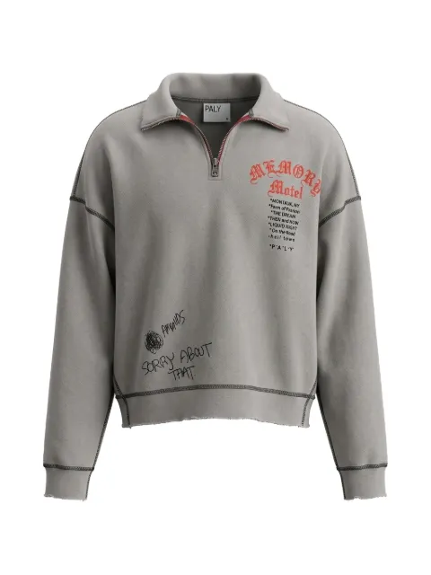 Paly graphic-print quarter-zip sweatshirt Grey 4U014Q1010GRY