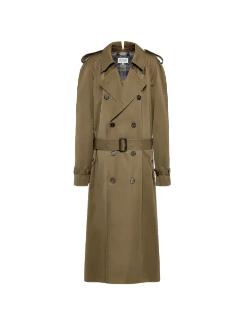 Maison Margiela double-breasted Folded Collar trench coat Green S51AH0209M35241