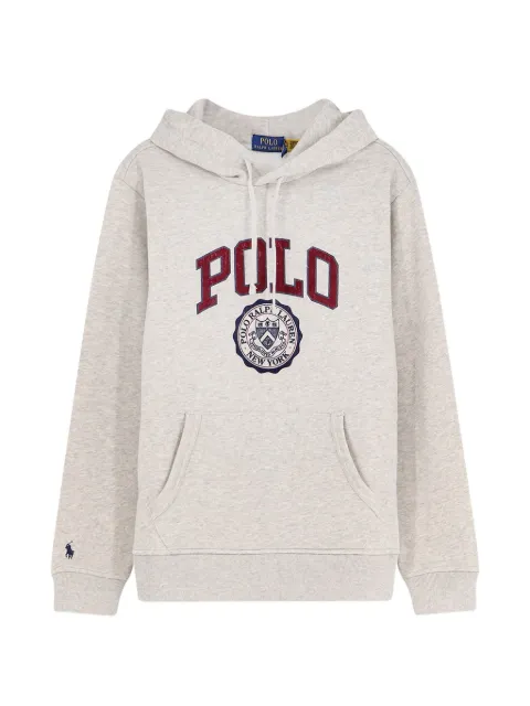 Polo Ralph Lauren logo fleece hoodie Grey 710B26149003