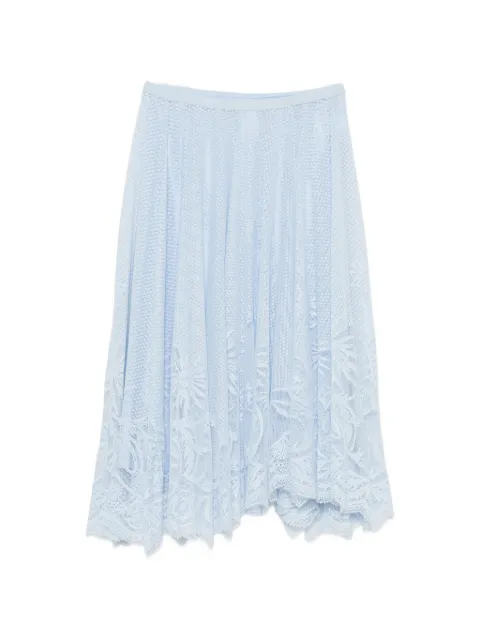 Fabiana Filippi lace-trimmed pleated midi skirt Blue GND276F850M2170000