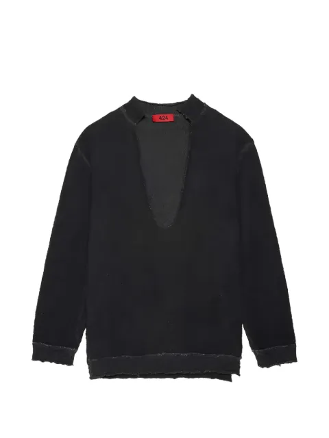 424 frayed bouclé sweater Black FF6SMF03BPJE528