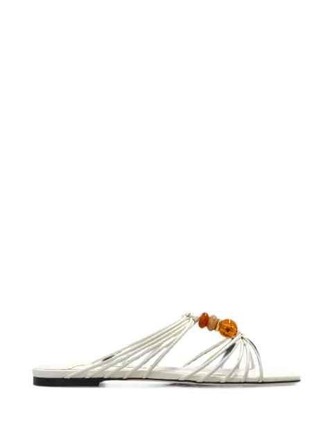 Jimmy Choo Lova bead-embellished sandals Neutrals LOVAMULEFLATBZG