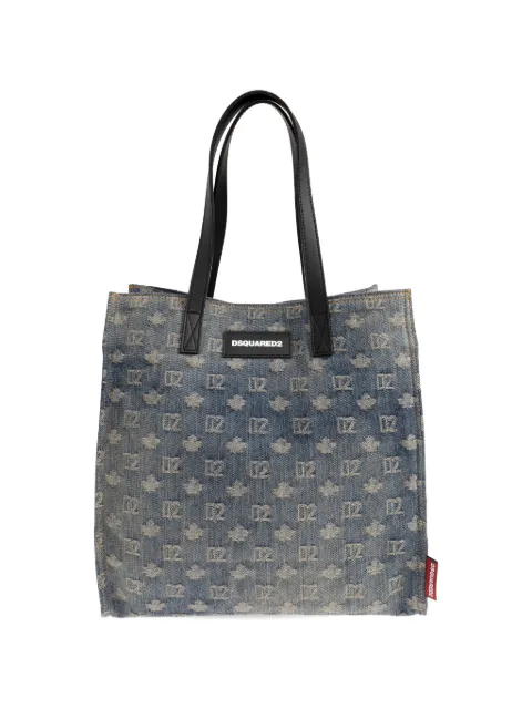 DSQUARED2 monogram-jacquard denim tote bag Blue SPM011610105466