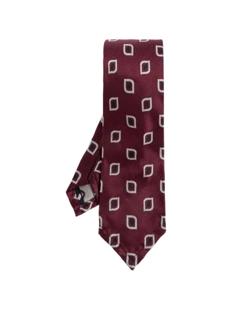 DSQUARED2 geometric-print silk tie Red TIM000105S09103