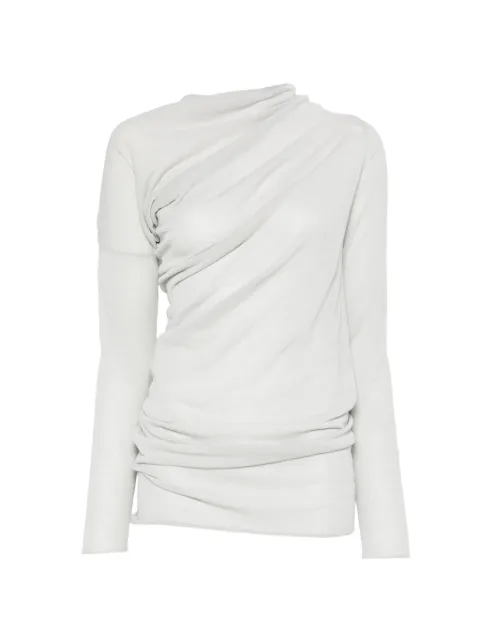 Paloma Wool Jojo ruched-effect long-sleeve top Grey WJOR01