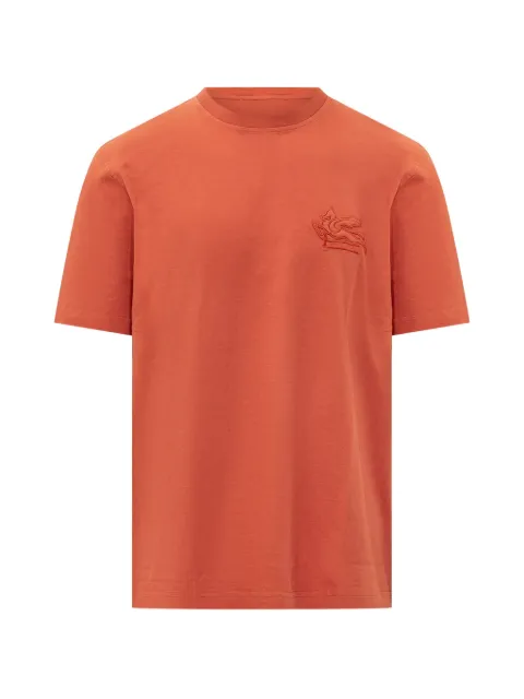 ETRO Roma logo-embroidered T-shirt Orange MRMA0002AV904
