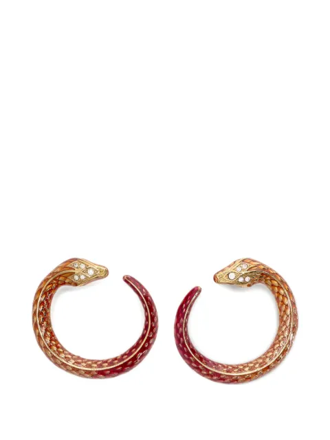 Roberto Cavalli Serpentine crystal-embellished earrings Gold XKG001AM011