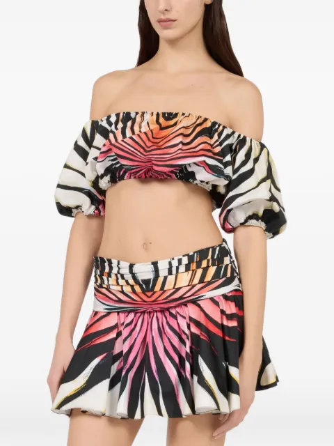 Roberto Cavalli Ray of Paradise-print off-the-shoulder top Black XKT6153AM33