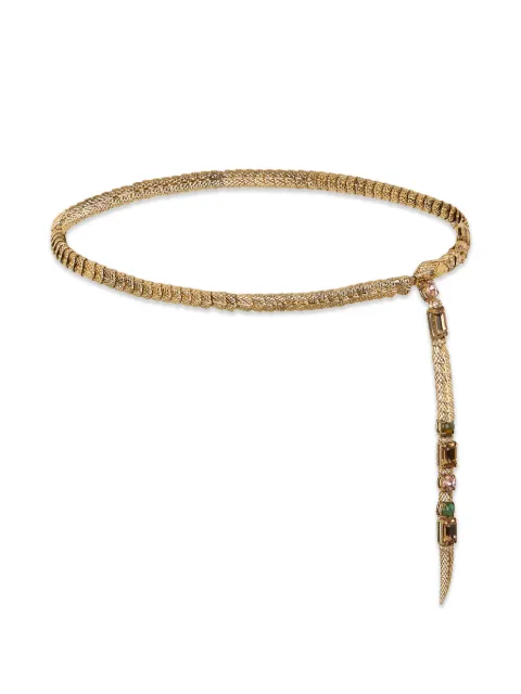 Roberto Cavalli crystal-embellished snake-effect belt Gold XQC002AM008