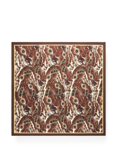 Roberto Cavalli butterfly-print scarf Brown XQI008OZT27