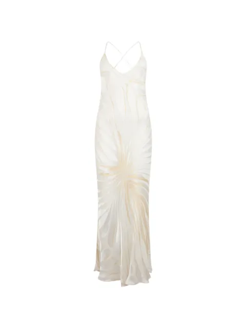 Roberto Cavalli devoré maxi dress White XKT102FXI15