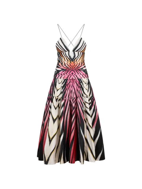 Roberto Cavalli Ray Of Paradise printed midi dress Black XKT1303AM33
