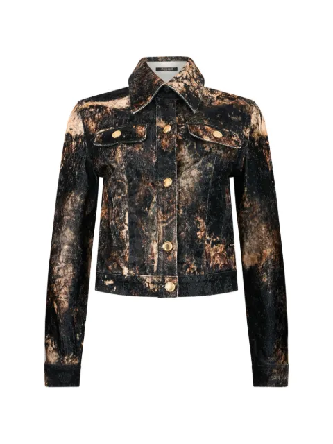 Roberto Cavalli button-up denim jacket Black XQJ400CE048