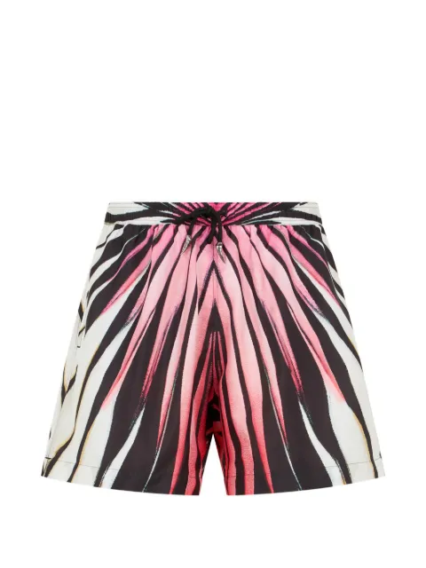 Roberto Cavalli graphic-print drawstring swim shorts Black XRH00U5RM33