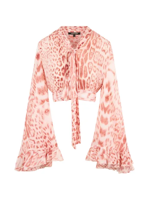 Roberto Cavalli leopard-print blouse Pink XQT7097HT23