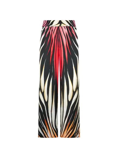 Roberto Cavalli ray print silk-satin trousers Black XRT2654QM33