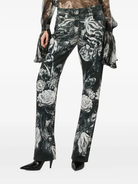 Roberto Cavalli floral-print jeans Black XWJ203DAT77