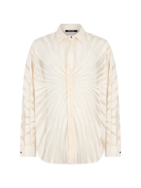 Roberto Cavalli Ray Devoré print shirt Neutrals XRT722HLI15