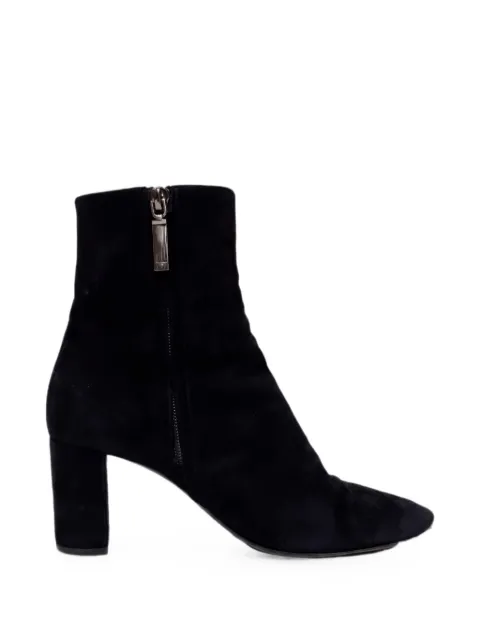 Saint Laurent Pre-Owned Loulou zip ankle boots Black RFCPUGBSH747453W