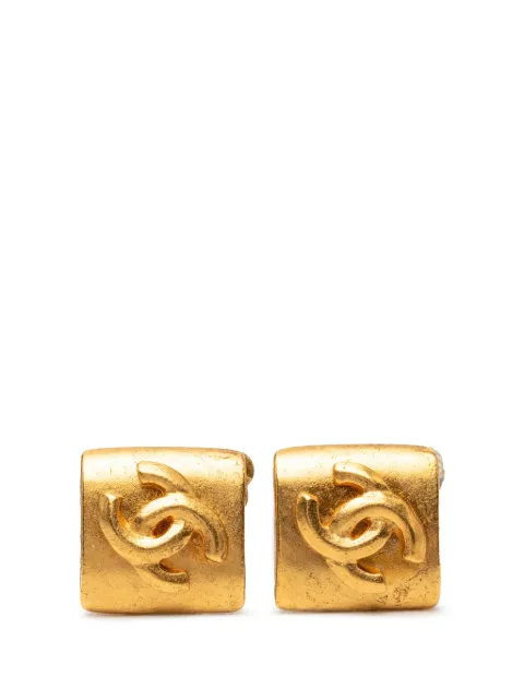CHANEL Pre-Owned 1996 CC Gold Plated Diamond Clip On Earrings costume earrings Gold MKRJ5F79F8HKW1S7