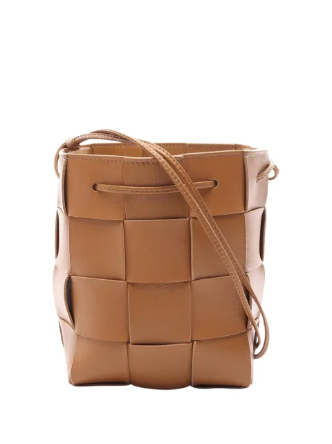 Bottega Veneta Pre-Owned 2012-2026 Small Nappa Maxi Intrecciato Cassette bucket bag Brown 2Q5AWA1BOMK4QP6V