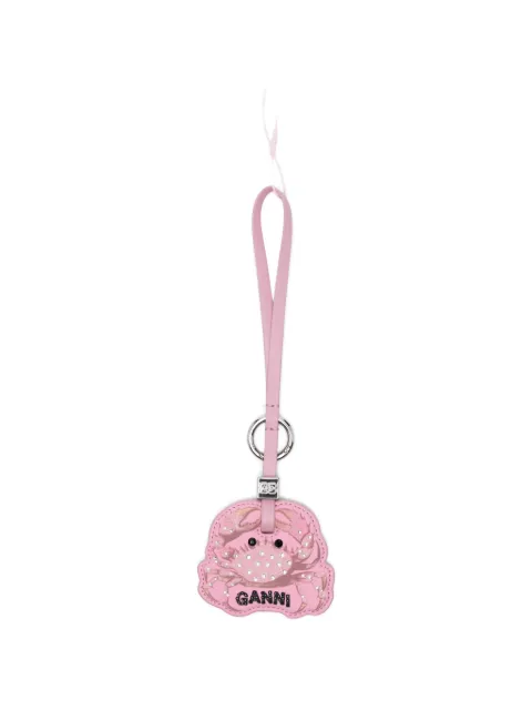 GANNI crab-motif crystal-embellished keyring Pink B3010359