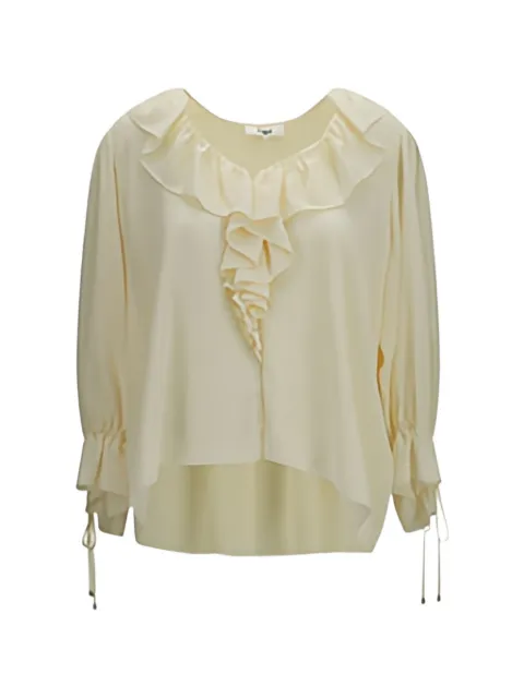 Chloé ruffled silk shirt Neutrals CH26AHT72005
