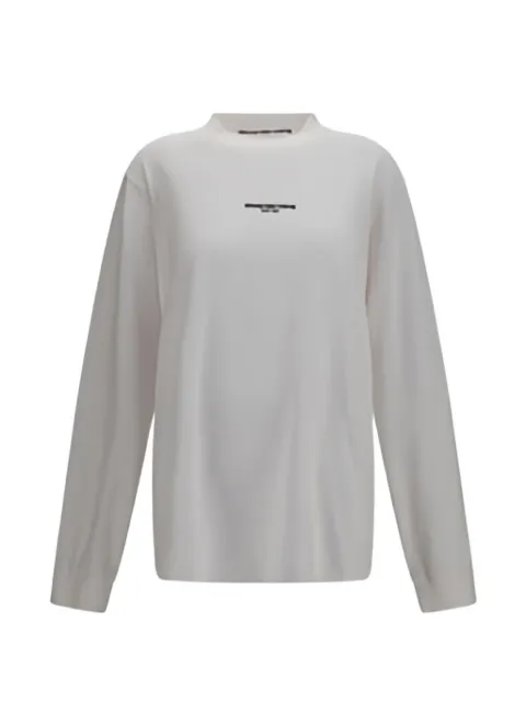 Alexander Wang logo-print long-sleeve T-shirt Neutrals UCC3261908