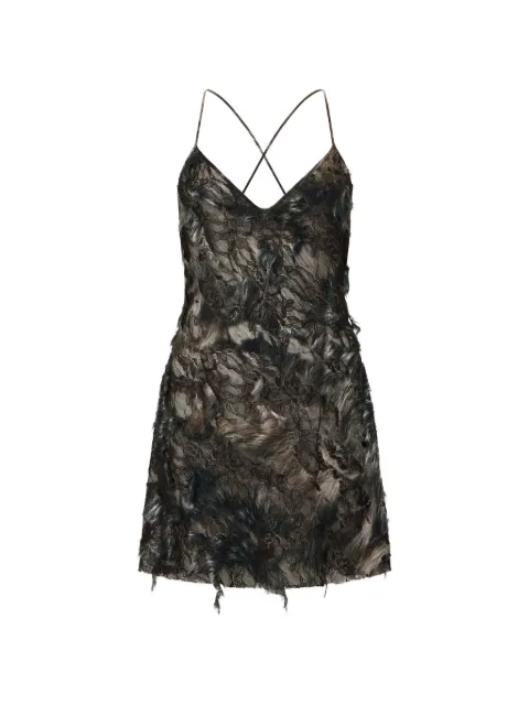 Roberto Cavalli lace mini dress Black XWT1367HT79