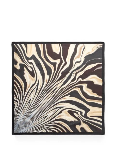 Roberto Cavalli marble-print scarf Black XQI008OZT26