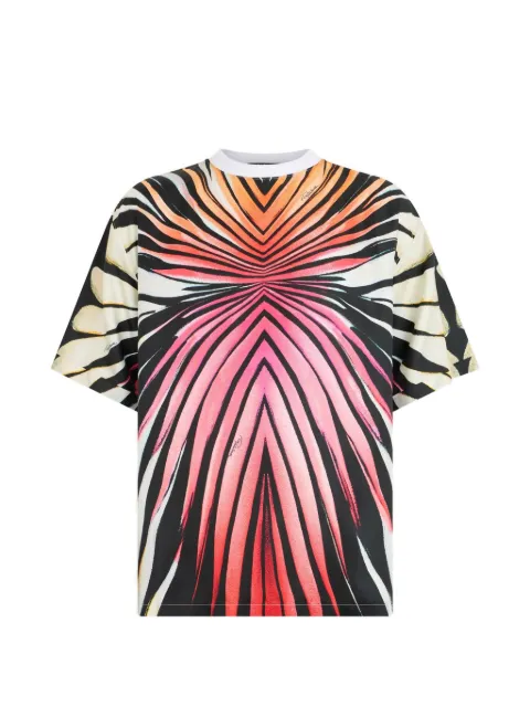 Roberto Cavalli Ray Of Paradise abstract-print panelled T-shirt White XRT62B4QM33
