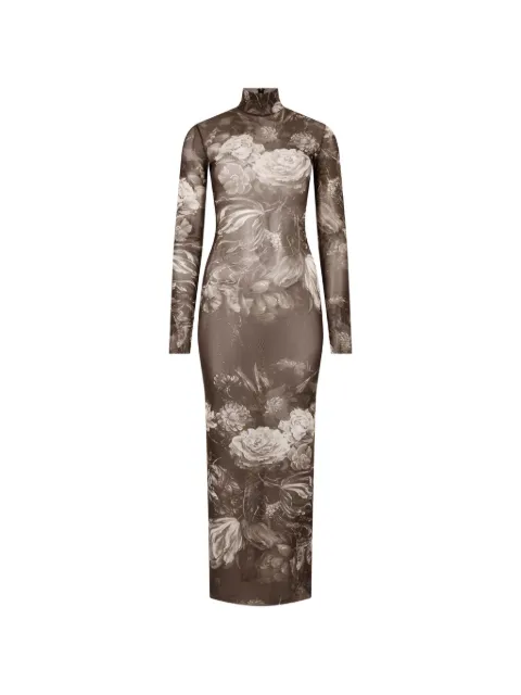 Roberto Cavalli floral-print maxi dress Brown XWT134TLT77