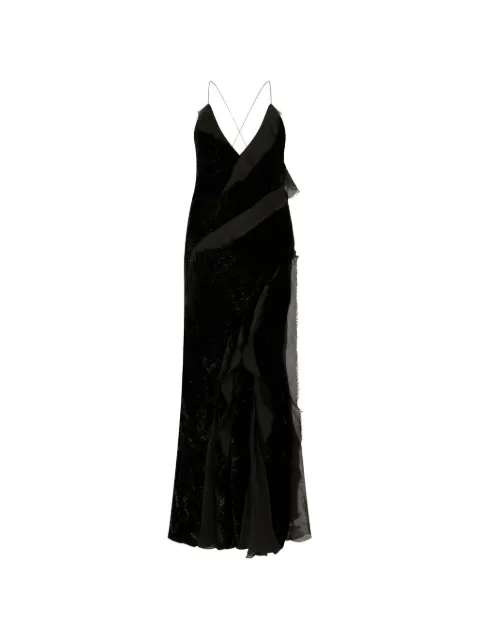 Roberto Cavalli ruffled-details maxi dress Black XWT115VL067
