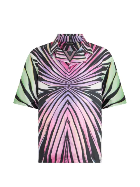 Roberto Cavalli graphic-print short-sleeve shirt Black XRT7604QM33