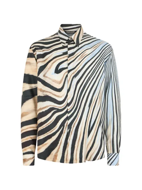 Roberto Cavalli striped shirt Black XNT7124QT26