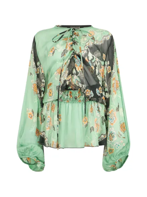 Roberto Cavalli floral-print mini dress Green XQW037HNT25