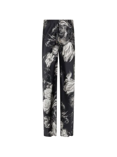 Roberto Cavalli floral-print palazzo trousers Black XWT201SZT77