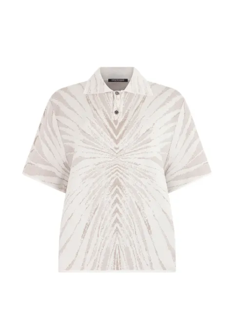 Roberto Cavalli ray-print polo shirt Neutrals XRM641MG001
