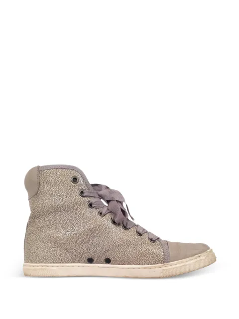 Lanvin Pre-Owned textured high-top sneakers Neutrals RFCPUGBSH746818W