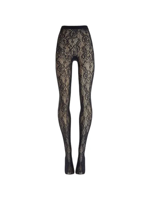 Wolford floral lace-mesh tights Blue 19478
