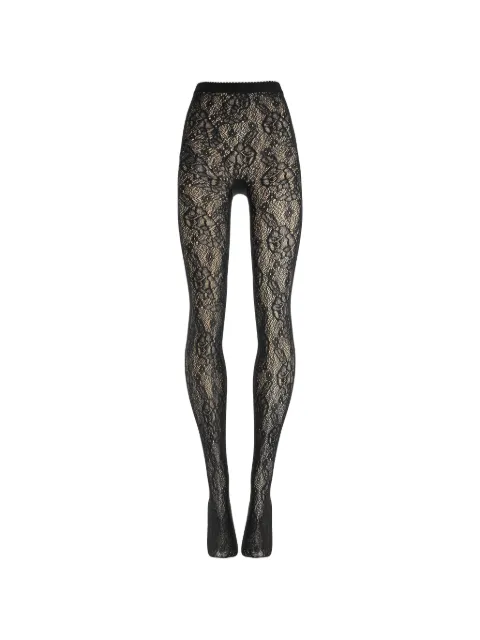 Wolford floral lace-mesh tights Black 19478