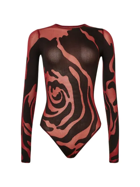 Wolford Rose Shadow long-sleeved bodysuit Red 78334