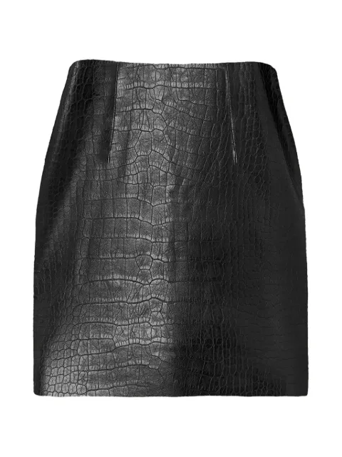 Wolford embossed alligator-effect fitted mini skirt Black 53548
