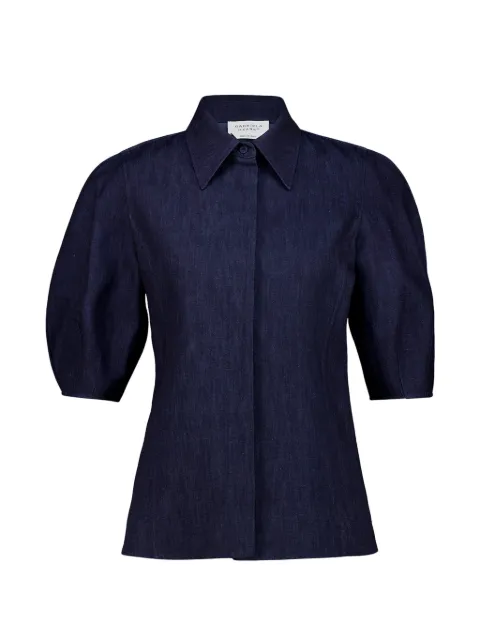 Gabriela Hearst Sansi puffed-sleeve top Blue 4261018T125W04