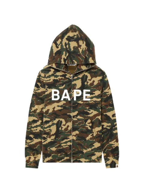 A BATHING APE® Glitch camouflage-print logo-print hoodie Neutrals 001ZPM301001M