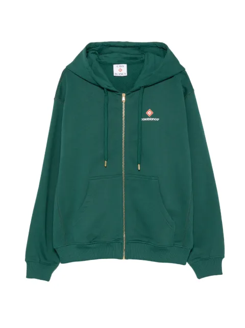 Casablanca green sport-type zip‑up hooded sweatshirt Green MPF26JTP51201