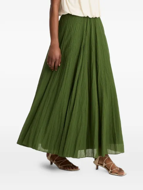 Vince crinkled-effect flared skirt Green V180331105