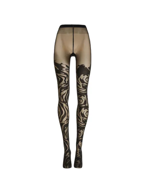 Wolford rose-pattern sheer tights Black 17683