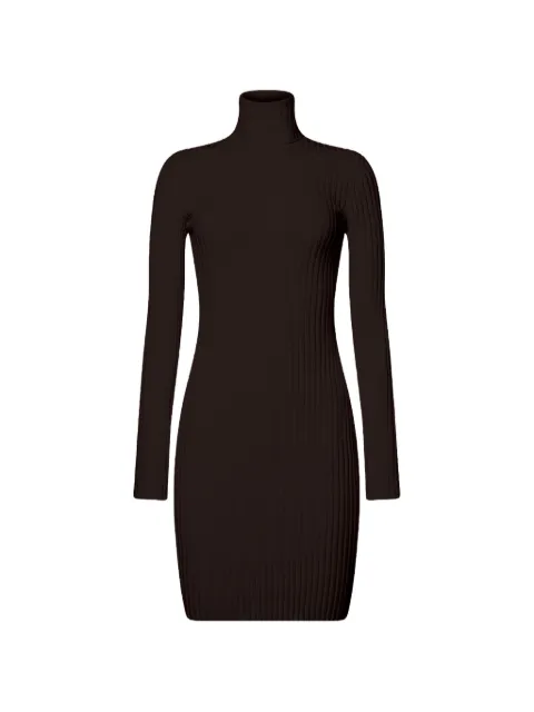 Wolford ribbed-knit high-neck mini dress Brown 52770