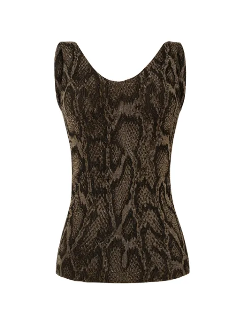 Wolford python-print tank top Brown 57220